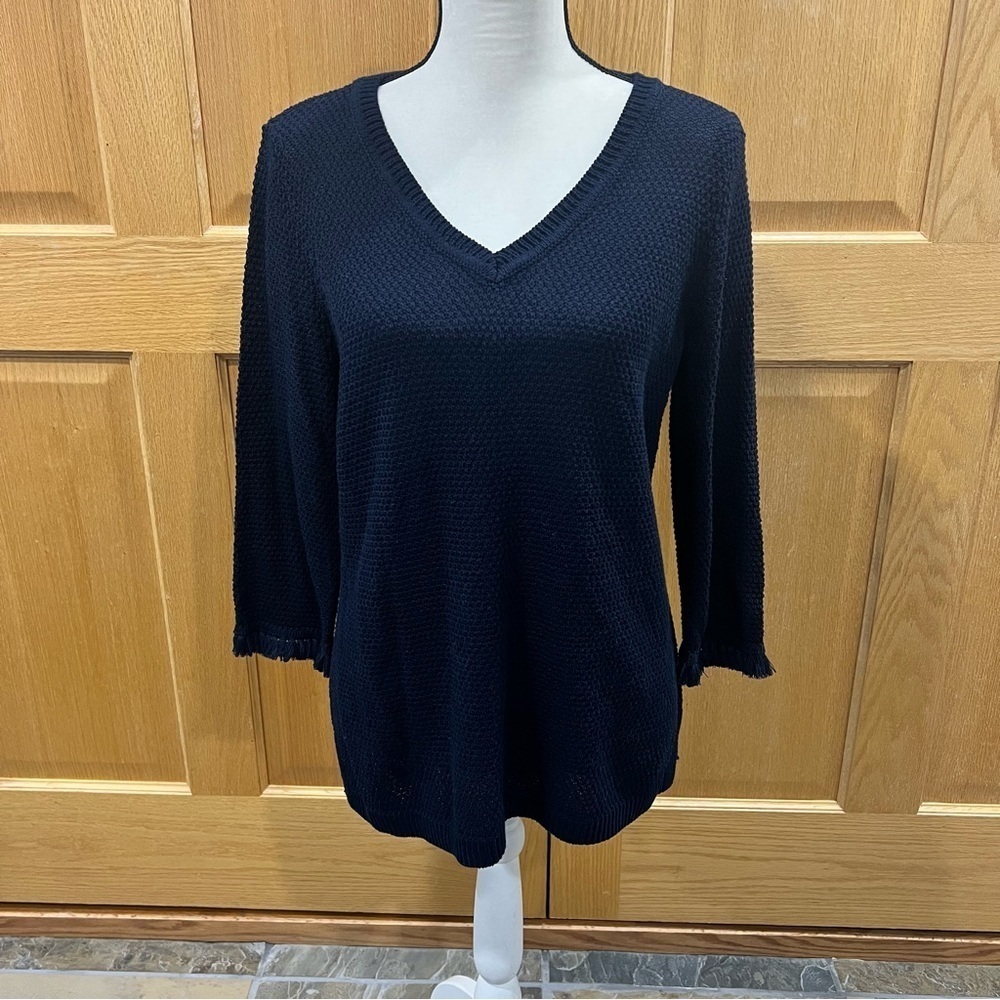Talbots Blue V-Neck Sweater Long Sleeves